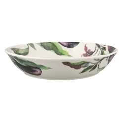 Emma Bridgewater Bowls & Dishes-Vegetable Garden Aubergine & Flowers Medium Pasta Bowl