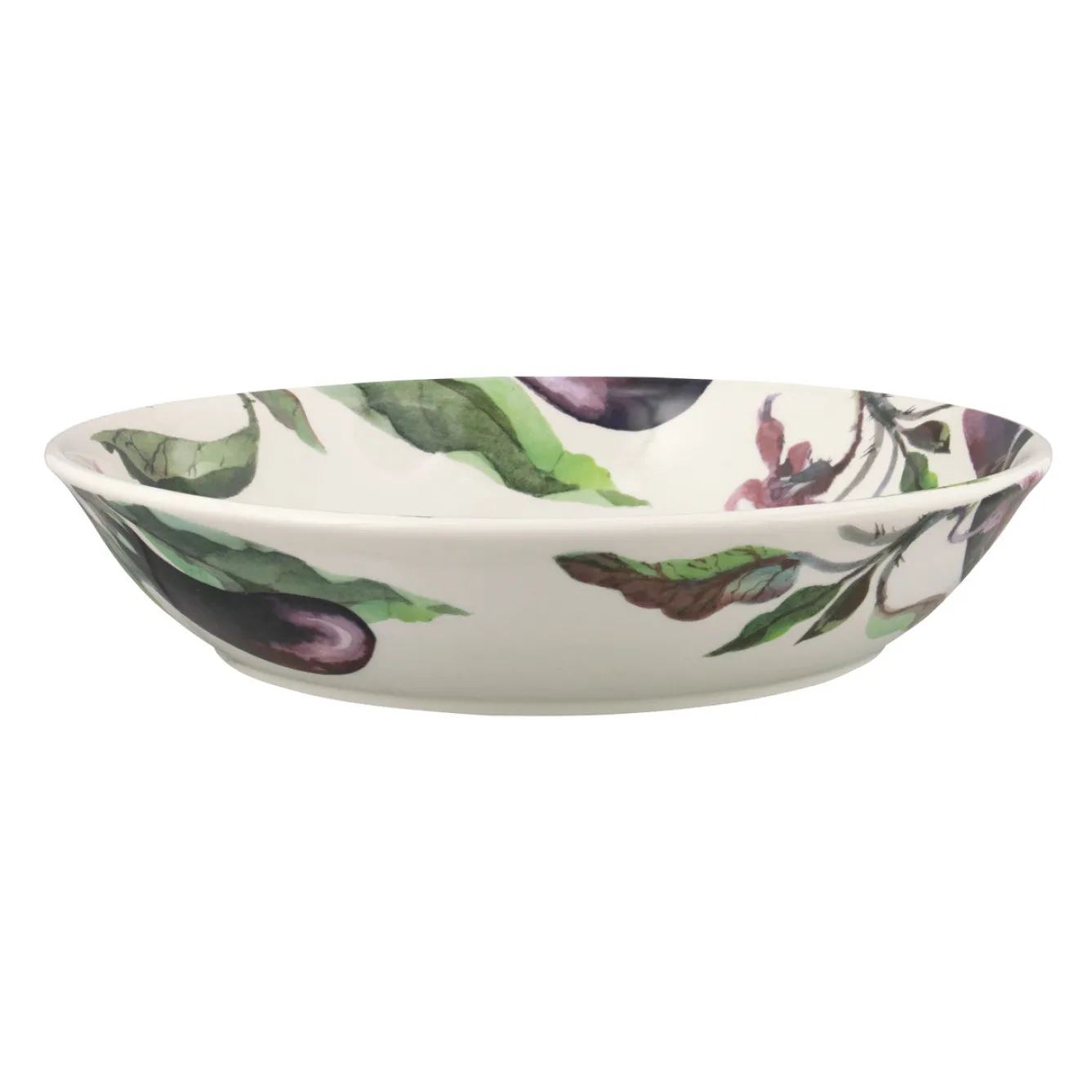 Emma Bridgewater Bowls & Dishes-Vegetable Garden Aubergine & Flowers Medium Pasta Bowl