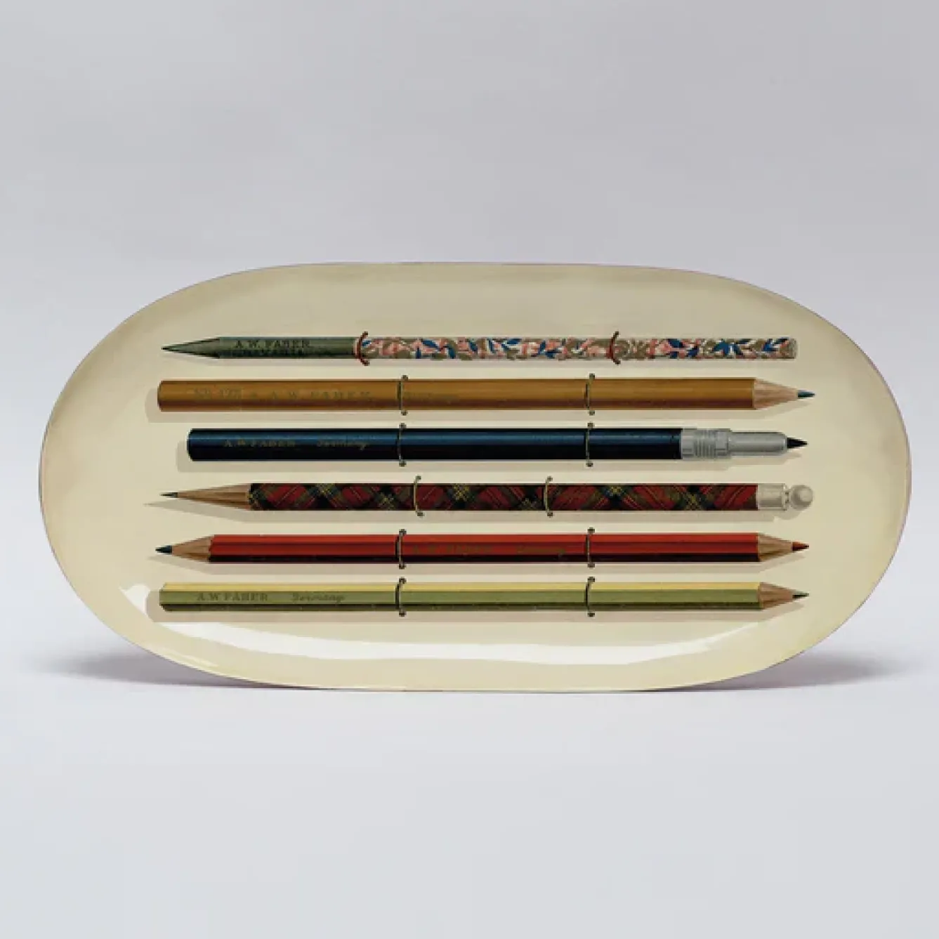 Roomytown Trays|Stationery-Vintage Pencils Enamel Printed Tray