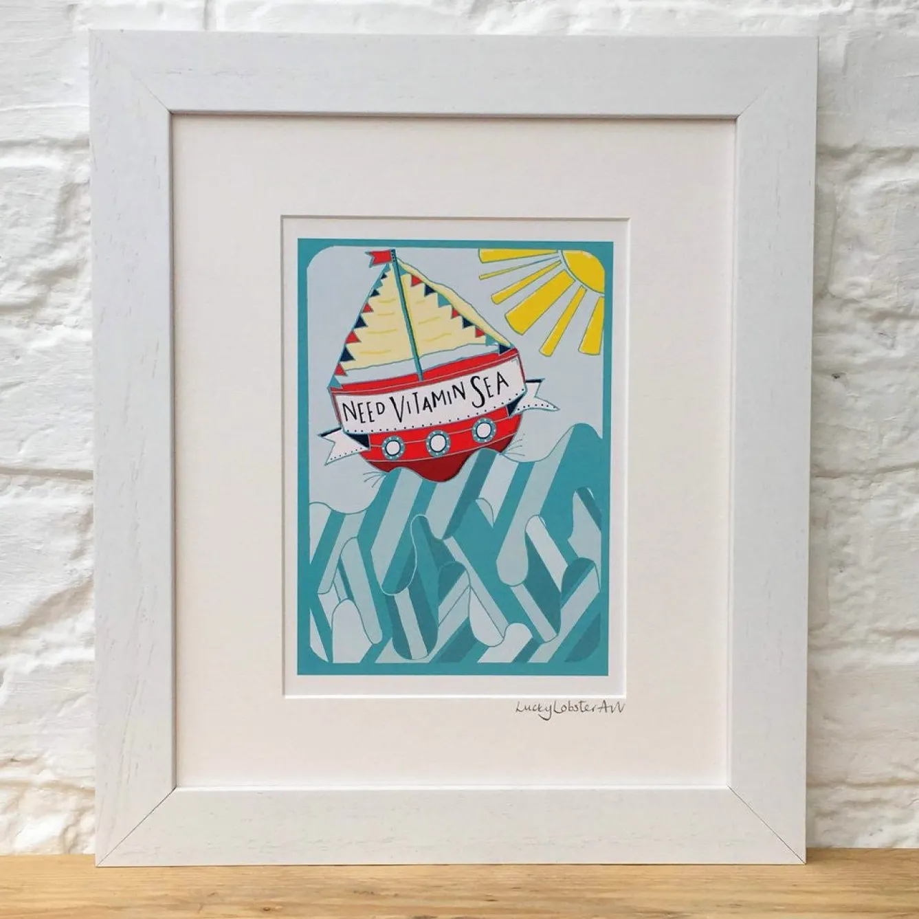Lucky Lobster Art-Vitamin Sea Print Framed