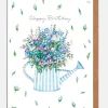 Lottie Murphy Gardening-Watering Can Floral  Birthday Card