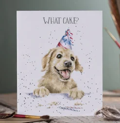 Wrendale Designs Greeting Cards-'What Cake?' Birthday Greetings Card