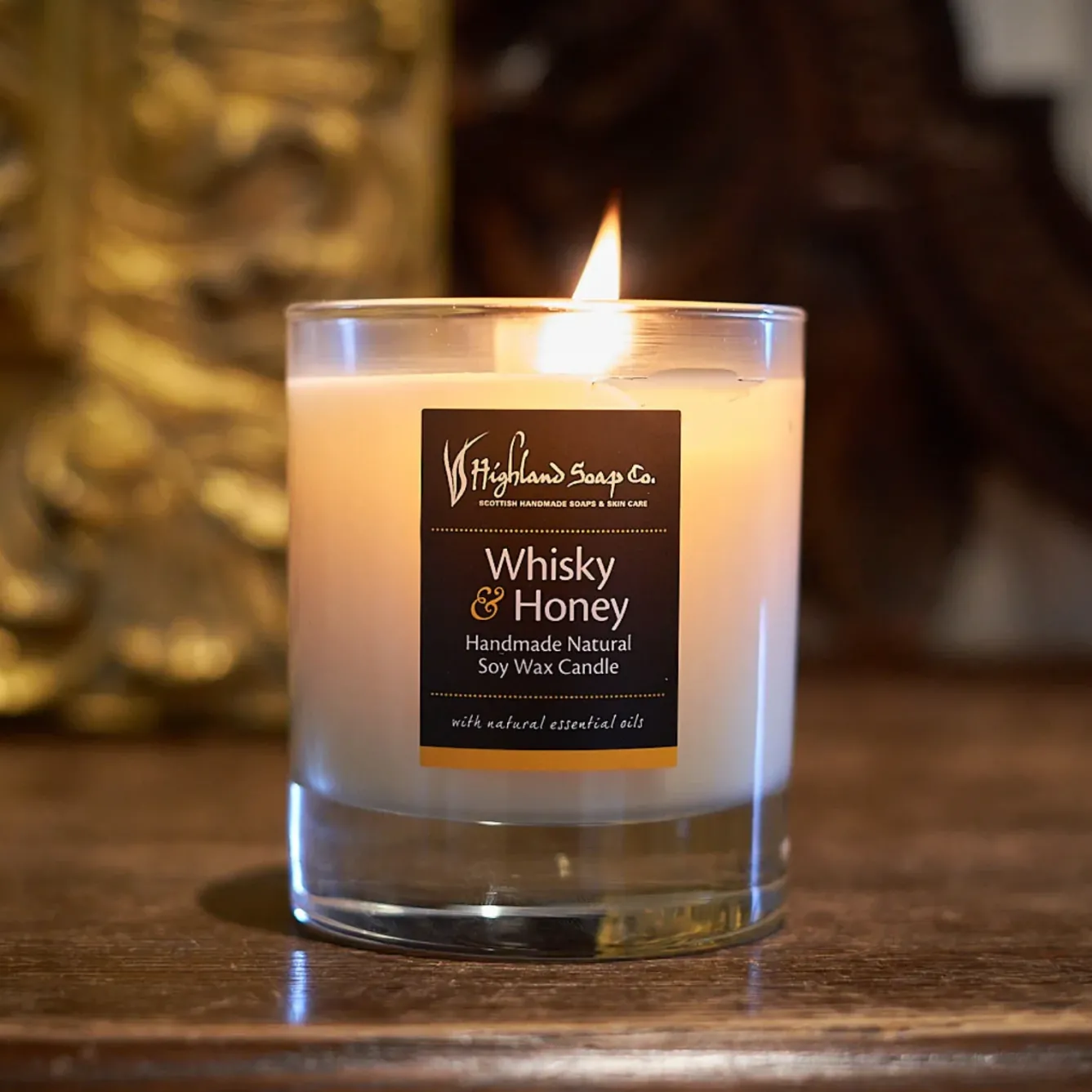 The Highland Soap Company Home Fragrance-Whisky & Honey Natural Soy Wax Candle