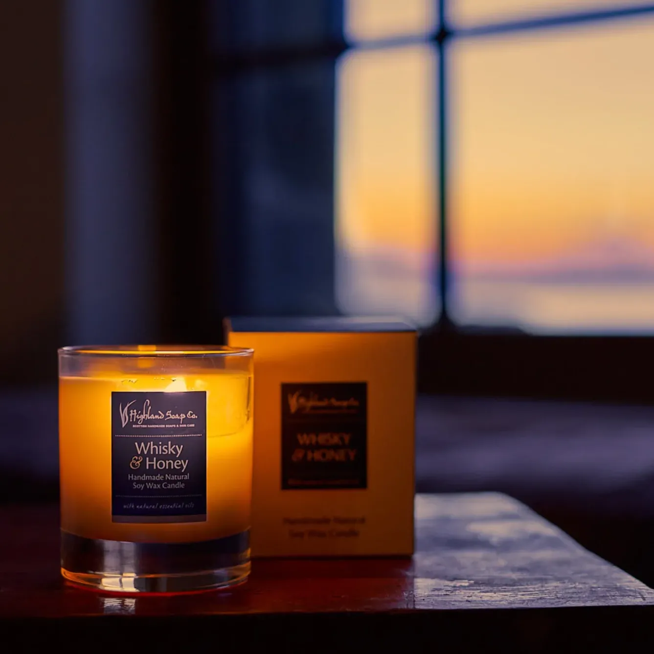 The Highland Soap Company Home Fragrance-Whisky & Honey Natural Soy Wax Candle