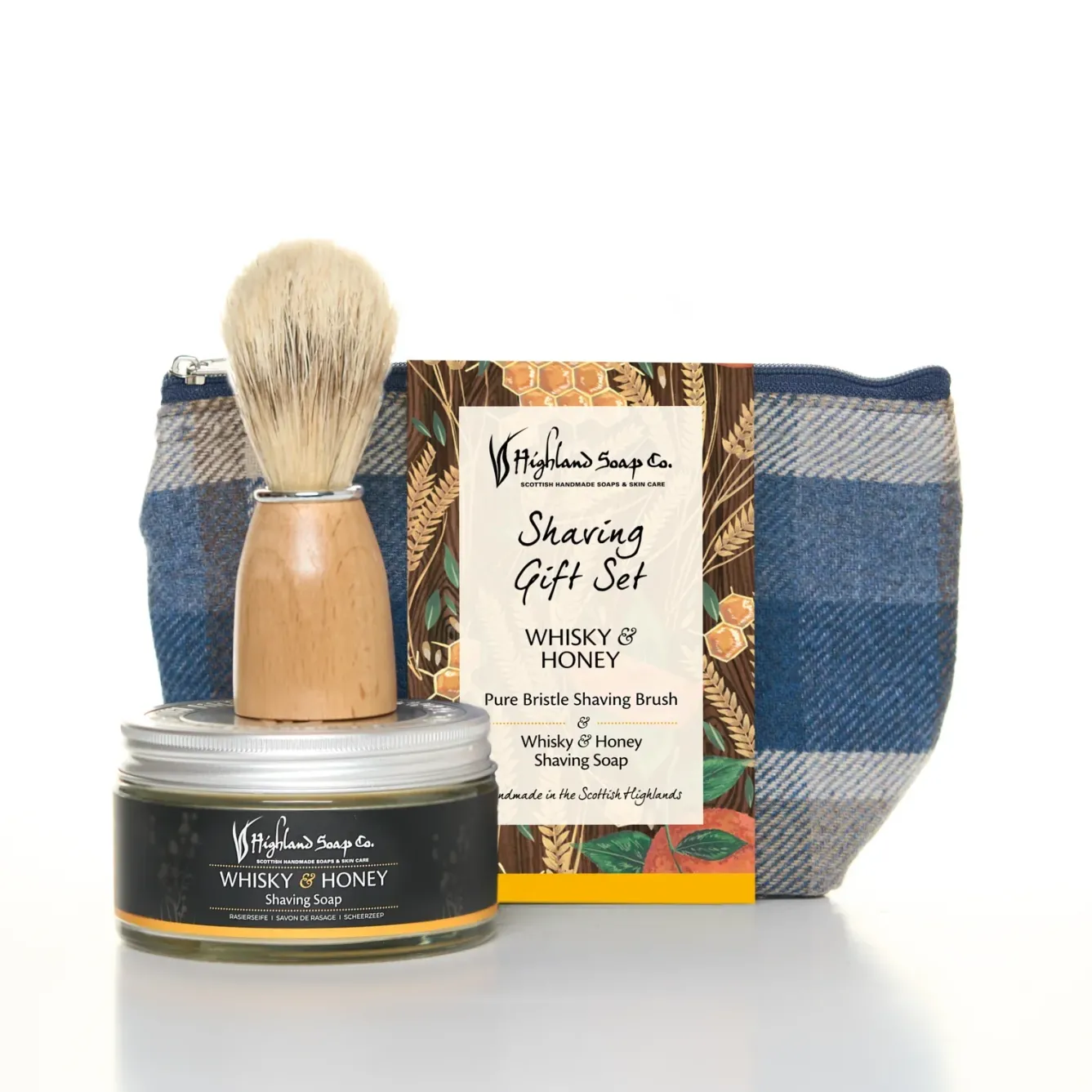 The Highland Soap Company Soaps & Lotions-Whisky & Honey Wash Bag & Shaving Kit