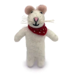Amica Felt Children-White Mouse Pocket Pal