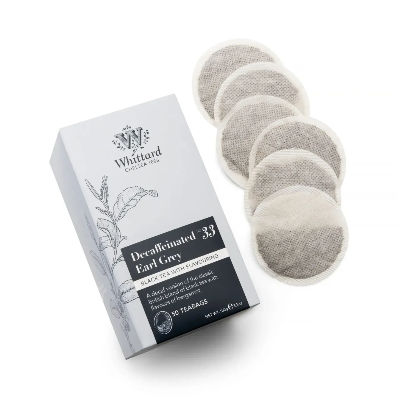 Whittard of Chelsea Tea-Whittard Decaf Earl Grey 50 Traditional Teabags