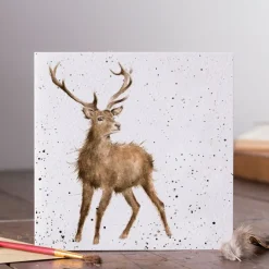 Wrendale Designs Greeting Cards-'Wild at Heart' Stag Blank Greetings Card