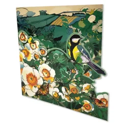 Emma Ball Greeting Cards-Wild Roses Die-Cut Greetings Card