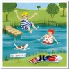Emma Ball Greeting Cards-Wild Swimming Greetings Card