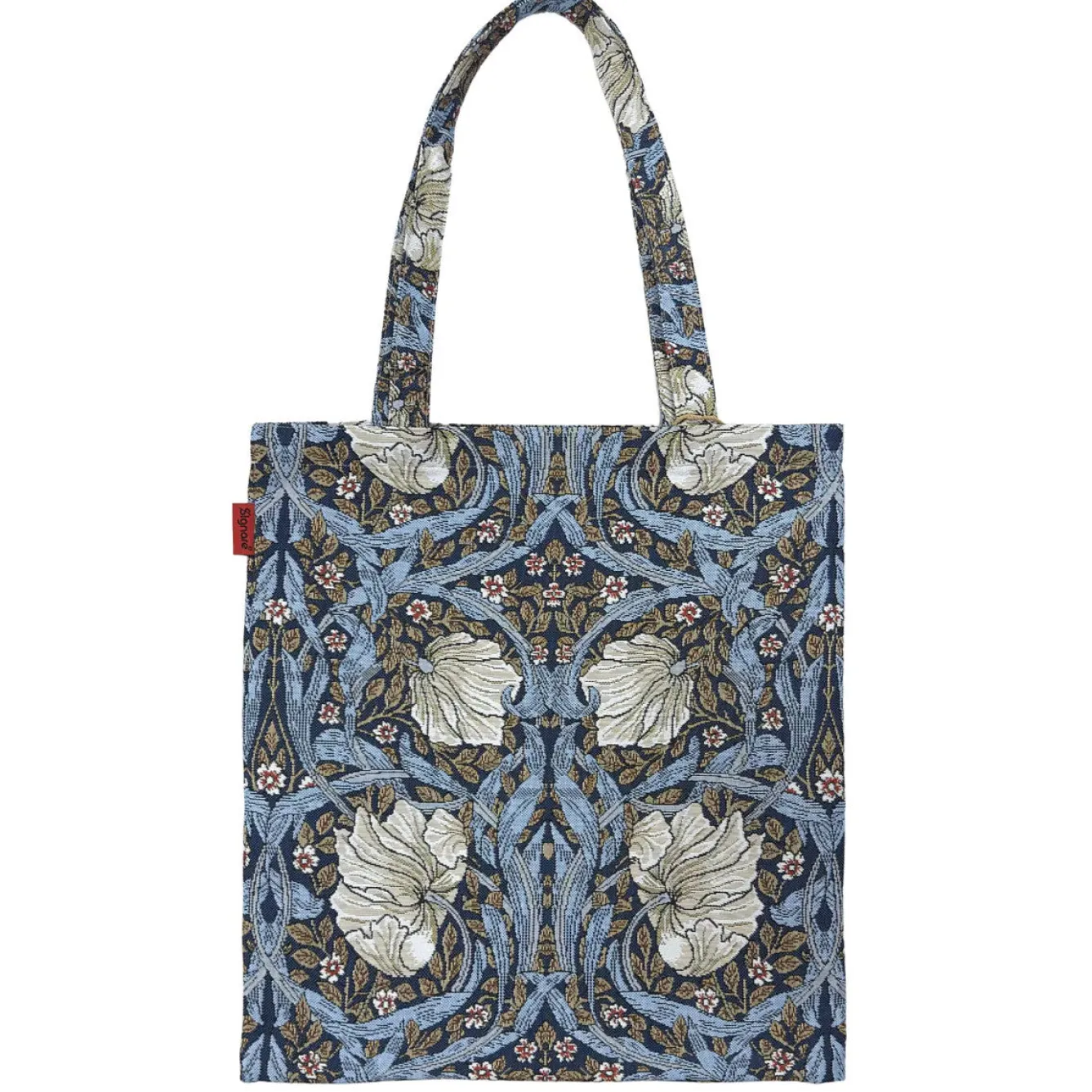 Signare Bags-William Morris Pimpernel and Thyme Blue Flat Tote Bag