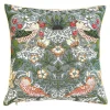 Signare Pillows & Throws-William Morris Strawberry Thief Grey Pillow