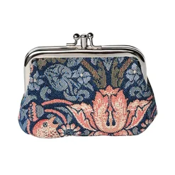 Signare Bags-William Morris Strawberry Thief Blue Frame Coin Purse