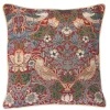 Signare Pillows & Throws-William Morris Strawberry Thief Red Pillow