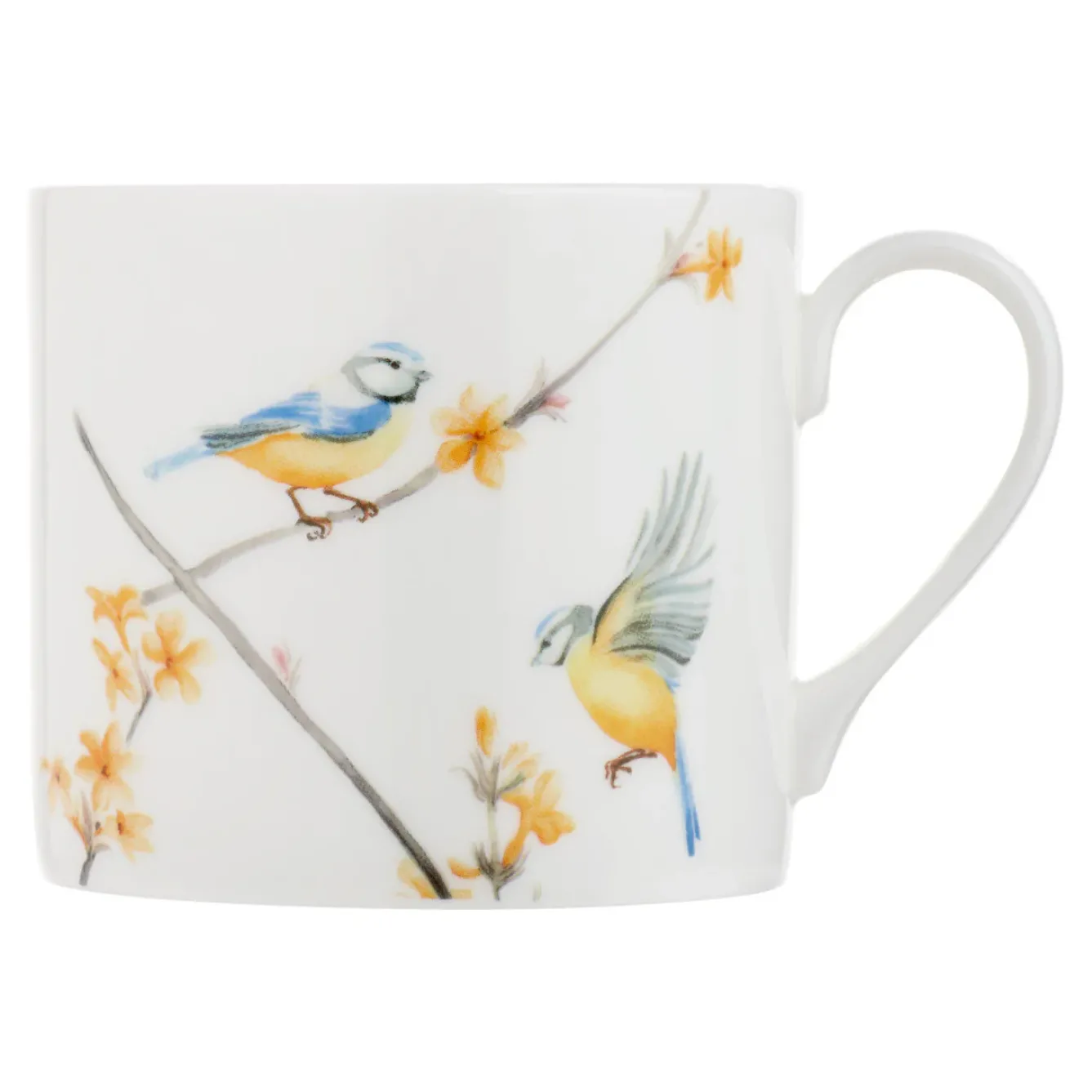 Jane Abbott Designs Tea|Flowers & Garden-Winter Jasmine & Blue Tit Small Mug