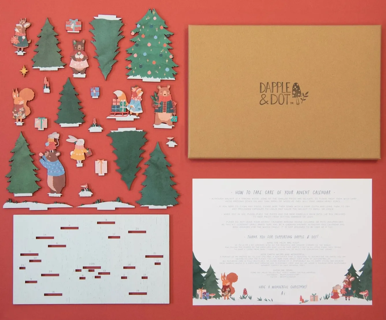 Dapple & Dot Christmas|Advent-Winter Woodland Pop Out and Build Advent Calendar