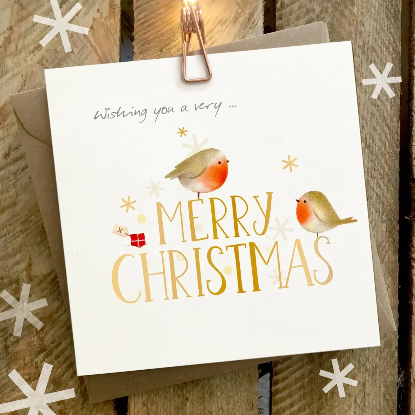 Ginger Betty Christmas Cards-Wishing You a Very Merry Christmas Robin Card