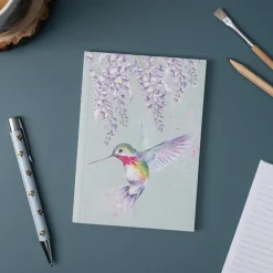 Wrendale Designs Stationery-'Wisteria Wishes' Hummingbird A6 Notebook