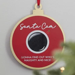 Ginger Ray Seasonal Decor-Wooden Santa Cam Hanging Christmas Decoration