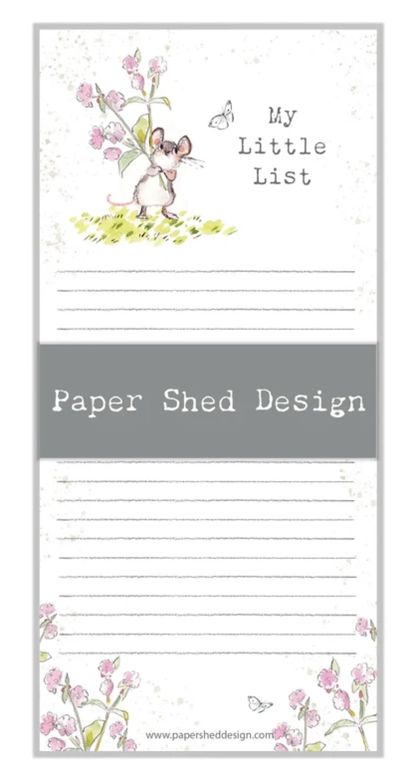 Paper Shed Design Stationery-Woodland Mouse "My Little List" Magnetic List Pad
