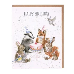 Wrendale Designs Greeting Cards-'Woodland Party' Woodland Animal Birthday Greetings Card