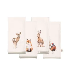Wrendale Designs Napkins|Tea-'Woodlanders' Everyday Cloth Napkins- Set of Four