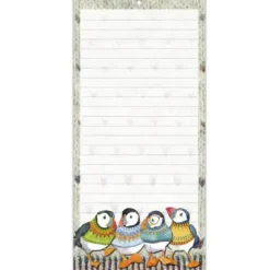 Emma Ball Stationery-Woolly Puffins Lined Magnetic Pad