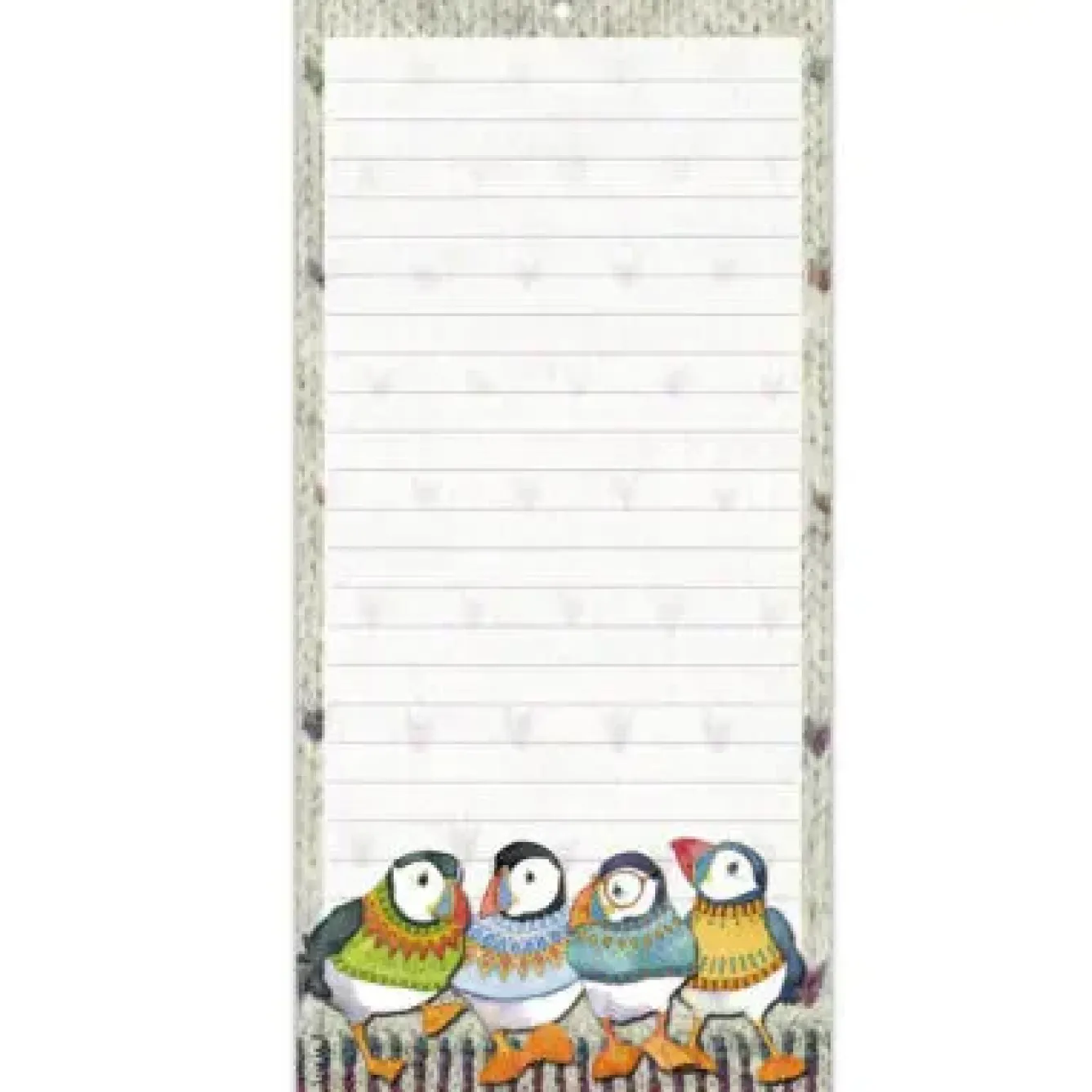 Emma Ball Stationery-Woolly Puffins Lined Magnetic Pad