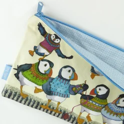 Emma Ball Crafts|Bags-Woolly Puffins Long Project Bag