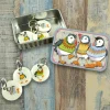 Emma Ball Crafts-Woolly Puffins Tin and  Set of 6 Stitch Markers