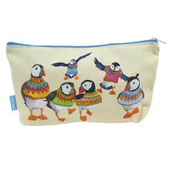 Emma Ball Crafts|Bags-Woolly Puffins Zipped Pouch