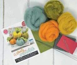 The Crafty Kit Co. Halloween|Crafts-Woolly Pumpkins Needle Felting Kit
