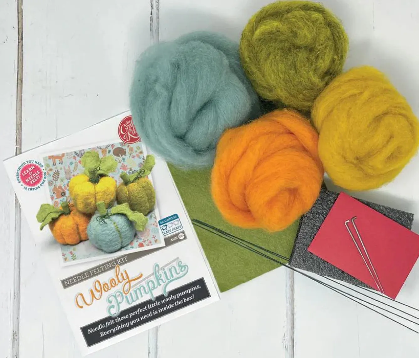 The Crafty Kit Co. Halloween|Crafts-Woolly Pumpkins Needle Felting Kit