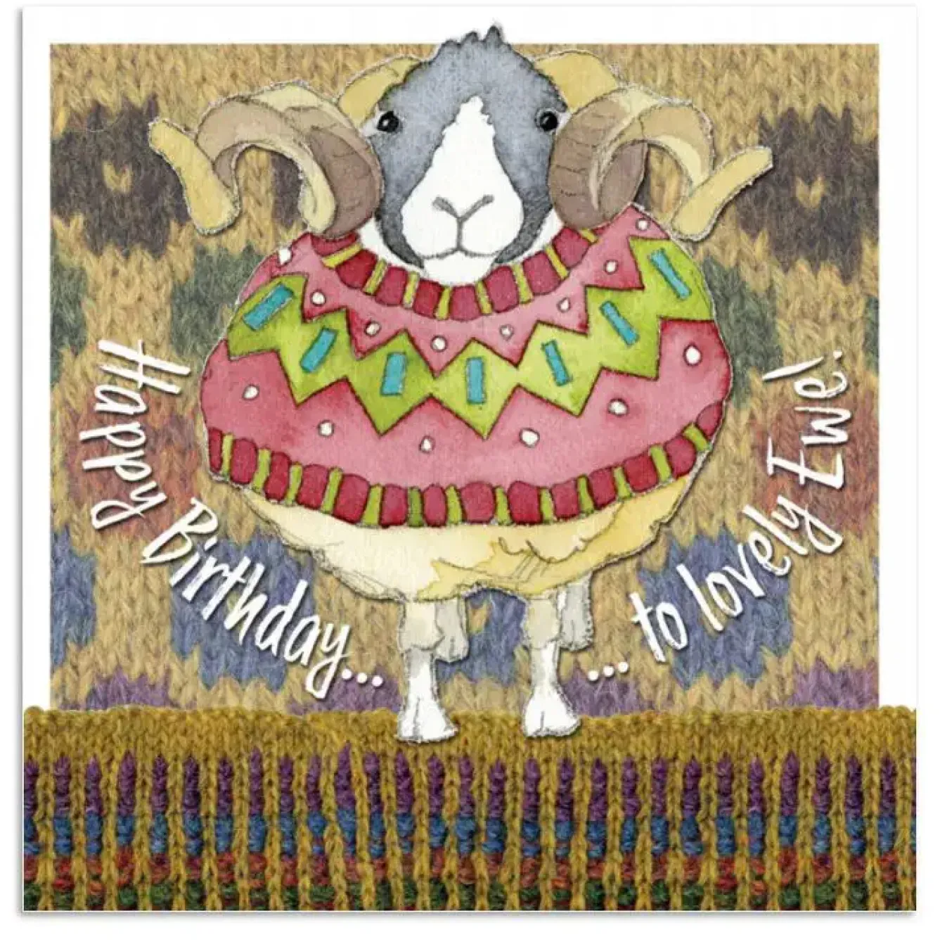 Emma Ball Greeting Cards-Woolly Sheep Birthday Lovely Ewe Greetings Card
