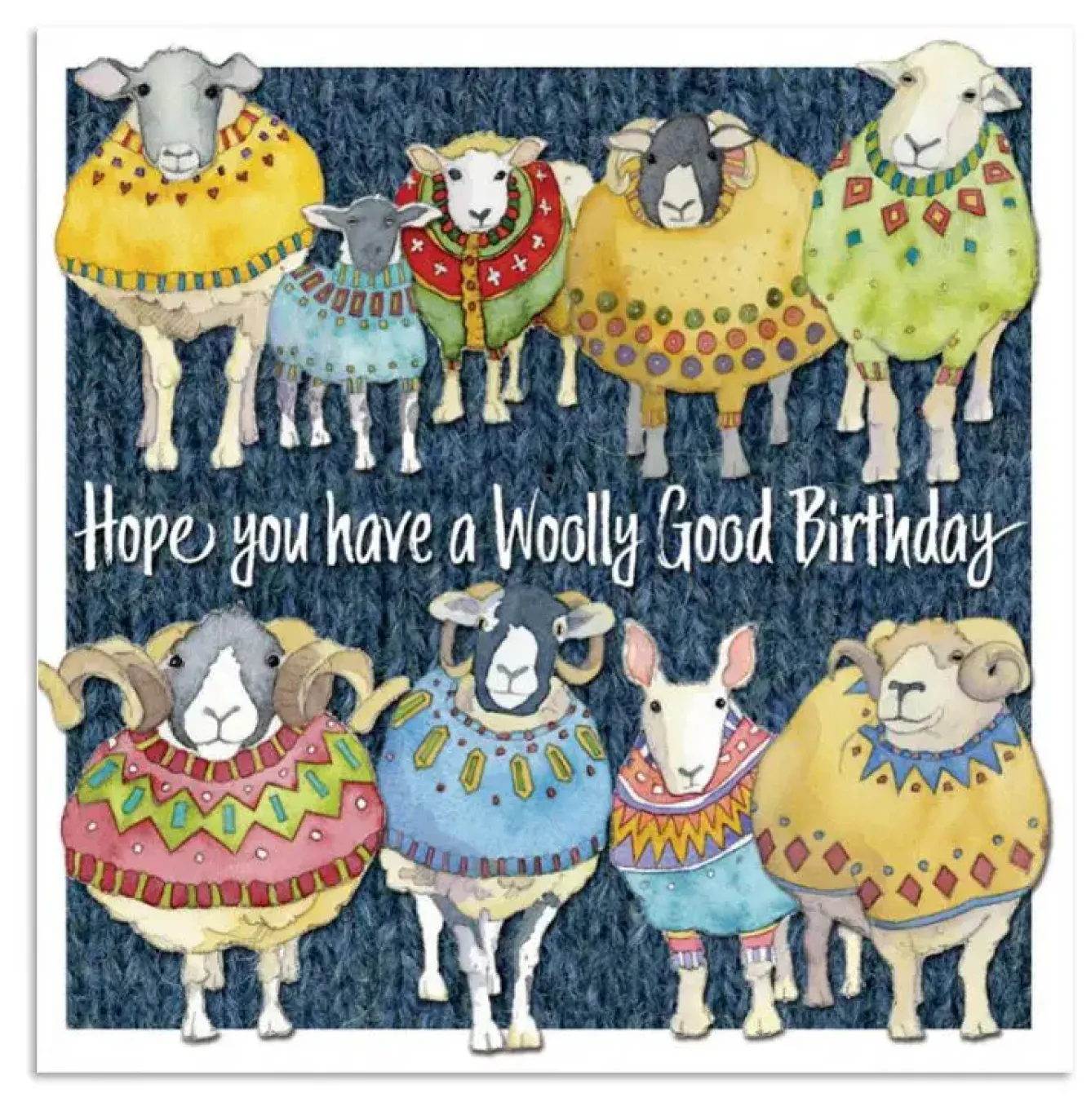Emma Ball Greeting Cards-Woolly Sheep Woolly Good Birthday Greetings Card