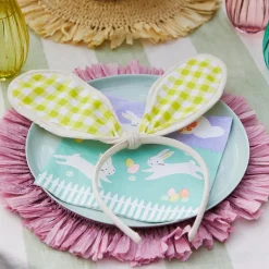 Talking Tables Seasonal Decor|Children-Yellow Gingham Bunny Ears Headband