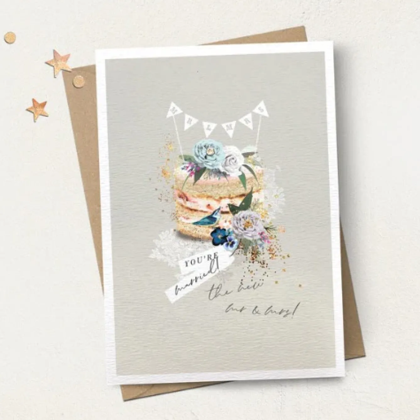 Stephanie Davies Greeting Cards-You're Married Wedding Cake Greeting Card