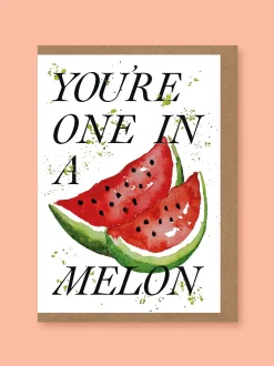 Studio Frewb. Valentine's Day|Greeting Cards-You're one in a Melon Greetings Card