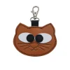 Zatchels Key Chains|Bags-Burnt Orange Colorful Cat Leather Bag Charm