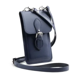 Zatchels Bags-Handmade Leather Phone Pouch - Navy Blue
