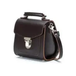 Zatchels Bags-Handmade Leather Sugarcube Dark Brown Small Handbag