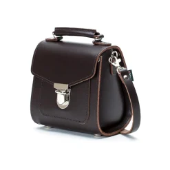 Zatchels Bags-Handmade Leather Sugarcube Dark Brown Small Handbag