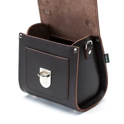 Zatchels Bags-Handmade Leather Sugarcube Dark Brown Small Handbag