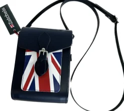 Zatchels Bags-Handmade Leather Union Jack Festival Bag - Navy