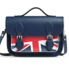 Zatchels Bags-Handmade Leather Union Jack Midi Satchel - Navy