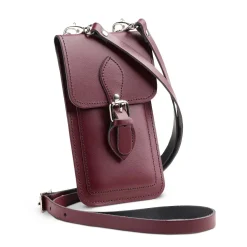 Zatchels Bags-Handmade Leather Phone Pouch - Marsala Red