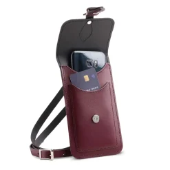 Zatchels Bags-Handmade Leather Phone Pouch - Marsala Red