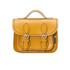 Zatchels Bags-Handmade Leather Micro Satchel - Yellow Ochre