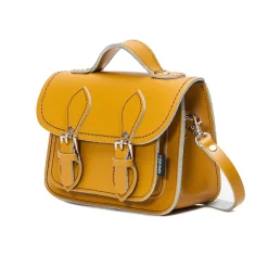 Zatchels Bags-Handmade Leather Micro Satchel - Yellow Ochre