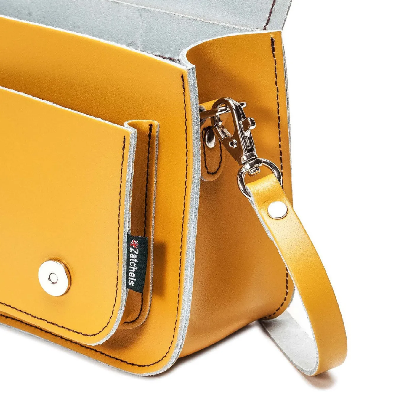 Zatchels Bags-Handmade Leather Micro Satchel - Yellow Ochre